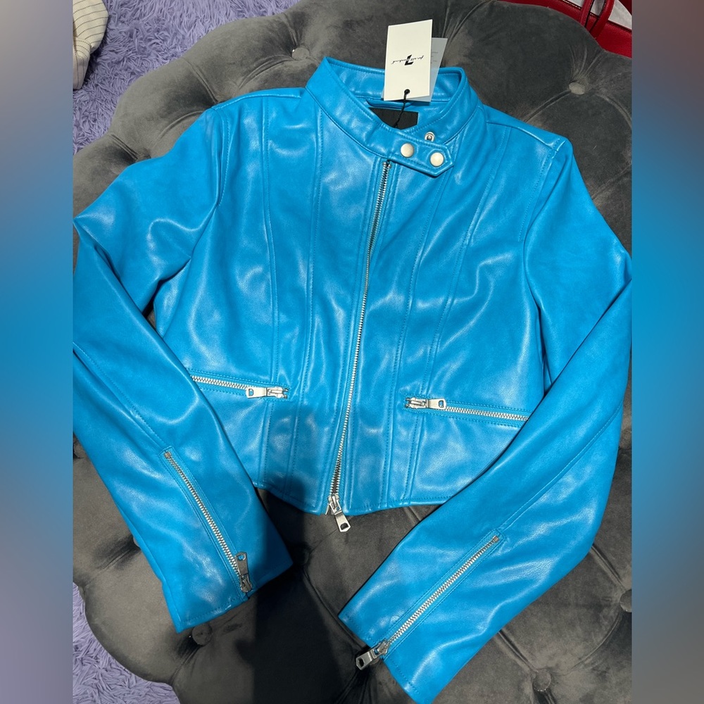 7 for all mankind leather jacket
